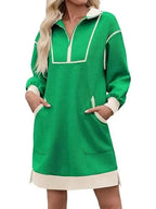Berglind | Women's Colour-Block Half-Zip Mini Dress