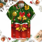 Raymond | Men's Snowman Print Short Sleeve Christmas Blouse