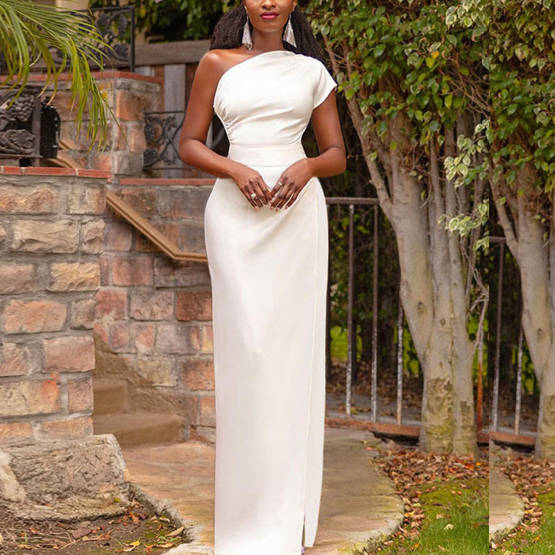 Sylvia | Women's One-Shoulder High Slit Cocktail Dress