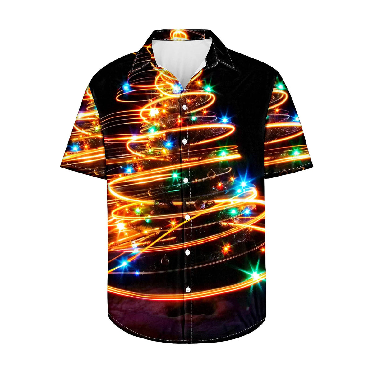 Frits | Men's Short Sleeve Christmas Blouse with Tree Print