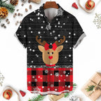 Raymond | Men's Snowman Print Short Sleeve Christmas Blouse