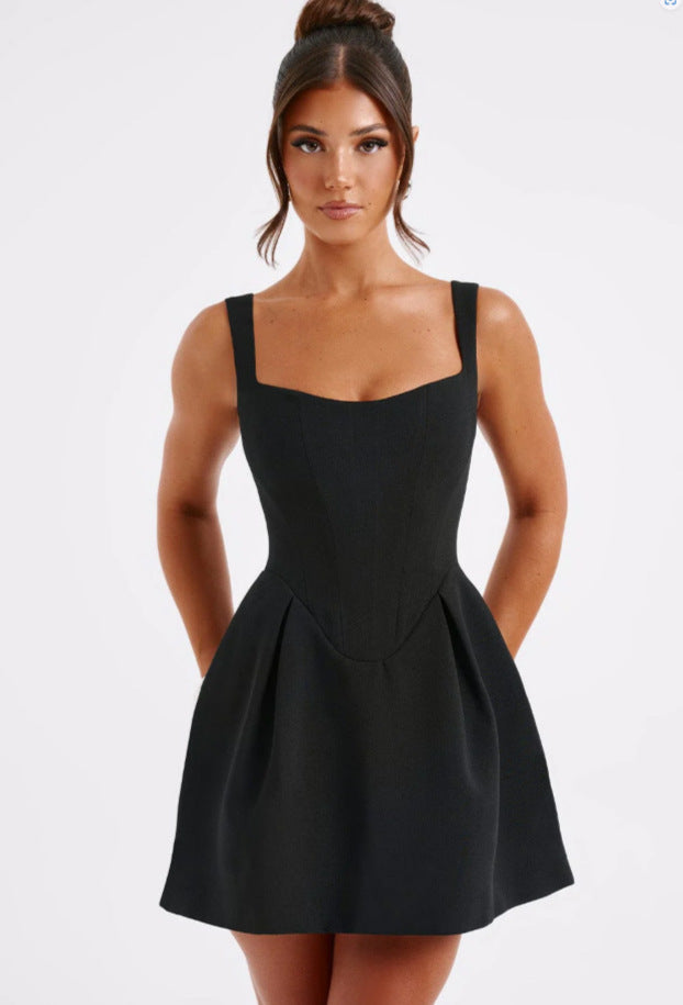 Riemke | Women's Square-Neck Fit-and-Flare Mini Dress