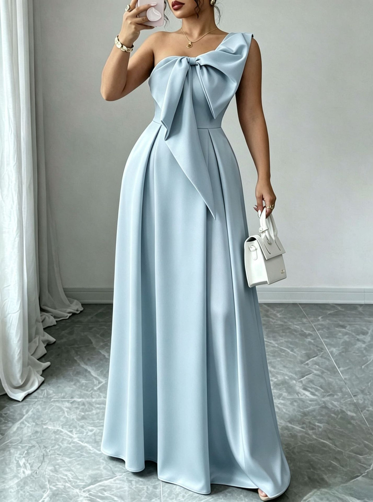 Braelyn | One-Shoulder Bow Cocktail Dress for Women