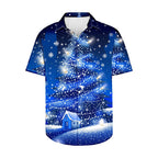 Frits | Men's Short Sleeve Christmas Blouse with Tree Print