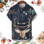 Raymond | Men's Snowman Print Short Sleeve Christmas Blouse