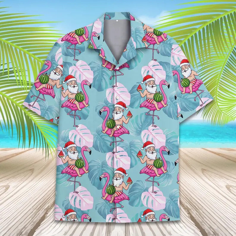 Corentin | Men's Gingerbread Print Short Sleeve Christmas Blouse
