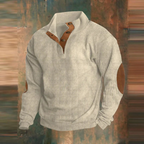 Erik | Men's Ribbed Sweater with Button-Collar Detail