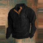 Erik | Men's Ribbed Sweater with Button-Collar Detail