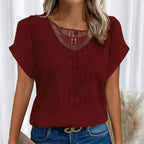 Mirthe | Women's Lace-Trim V-Neck Blouse