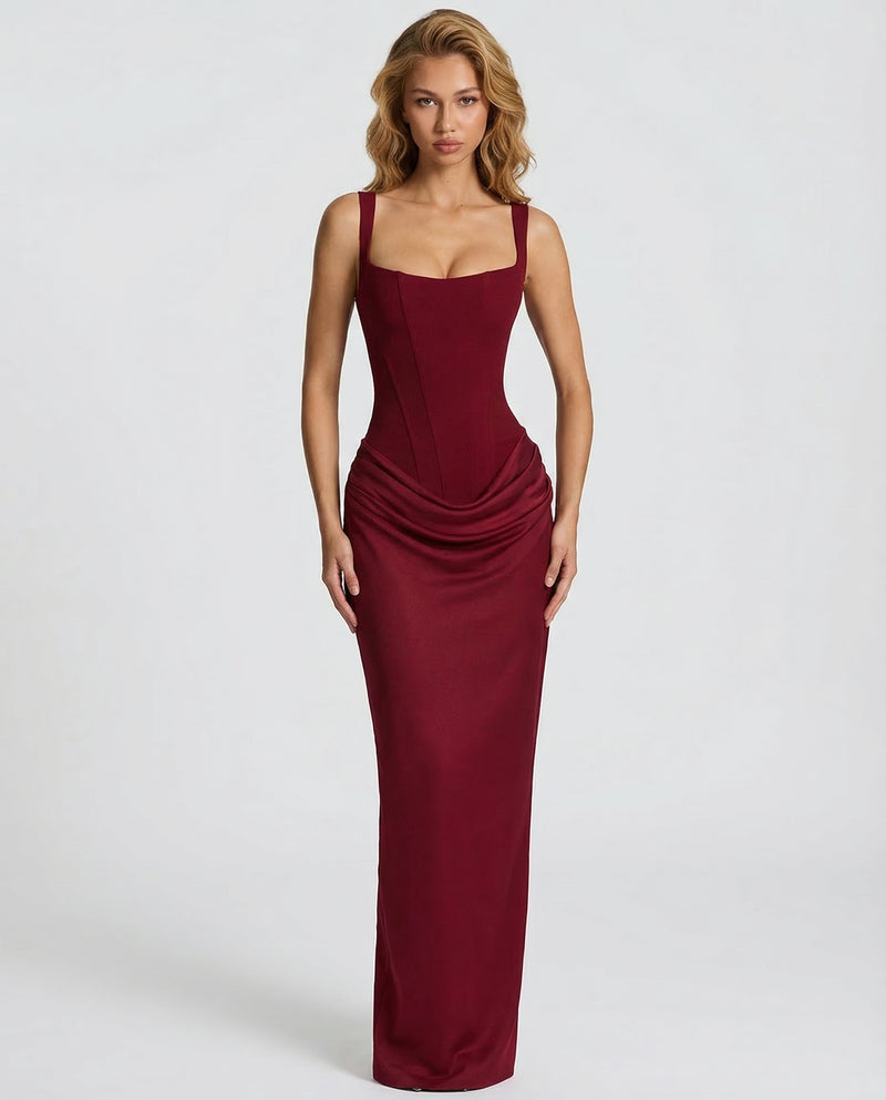 Amalie | Women's Corset Maxi Dress with Sweetheart Neckline