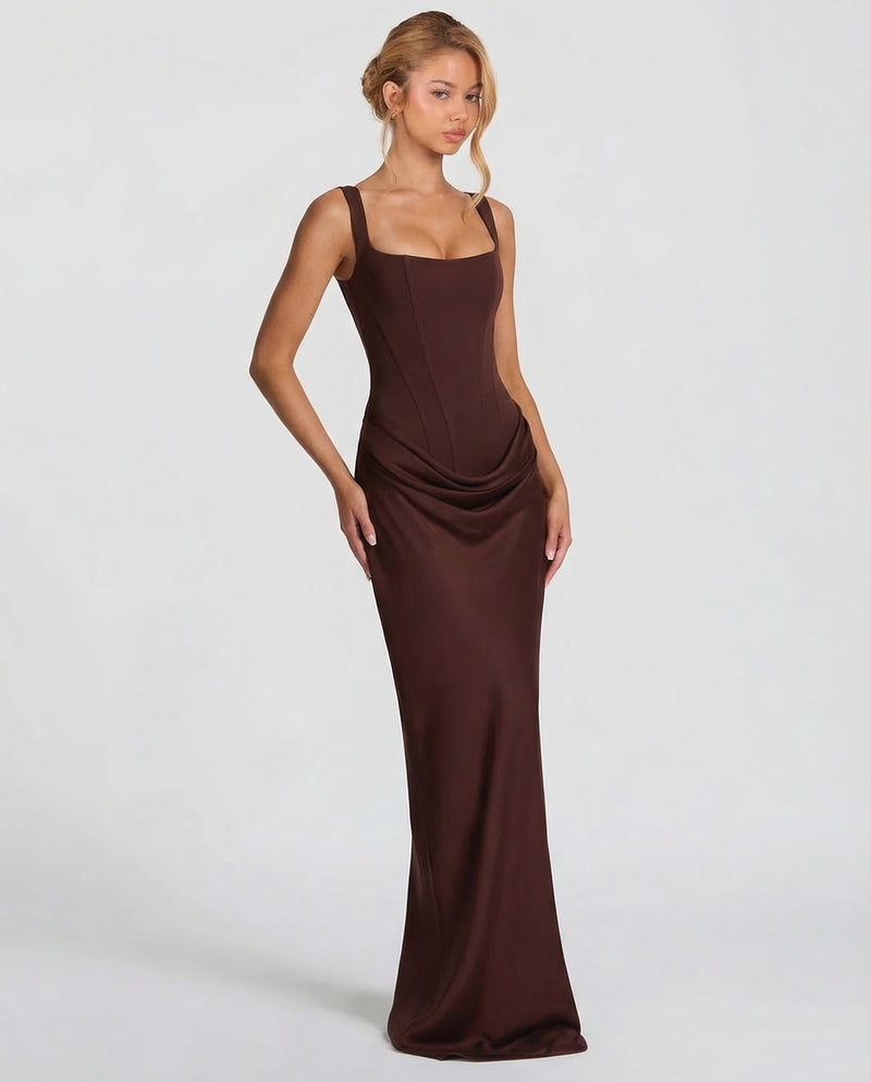 Amalie | Women's Corset Maxi Dress with Sweetheart Neckline