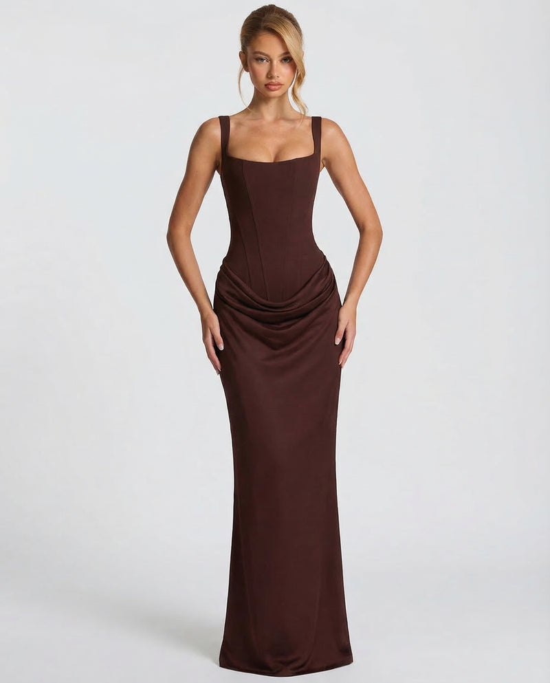 Amalie | Women's Corset Maxi Dress with Sweetheart Neckline