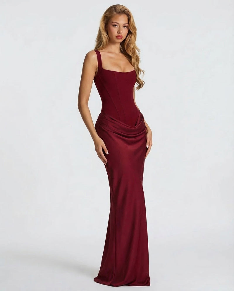 Amalie | Women's Corset Maxi Dress with Sweetheart Neckline