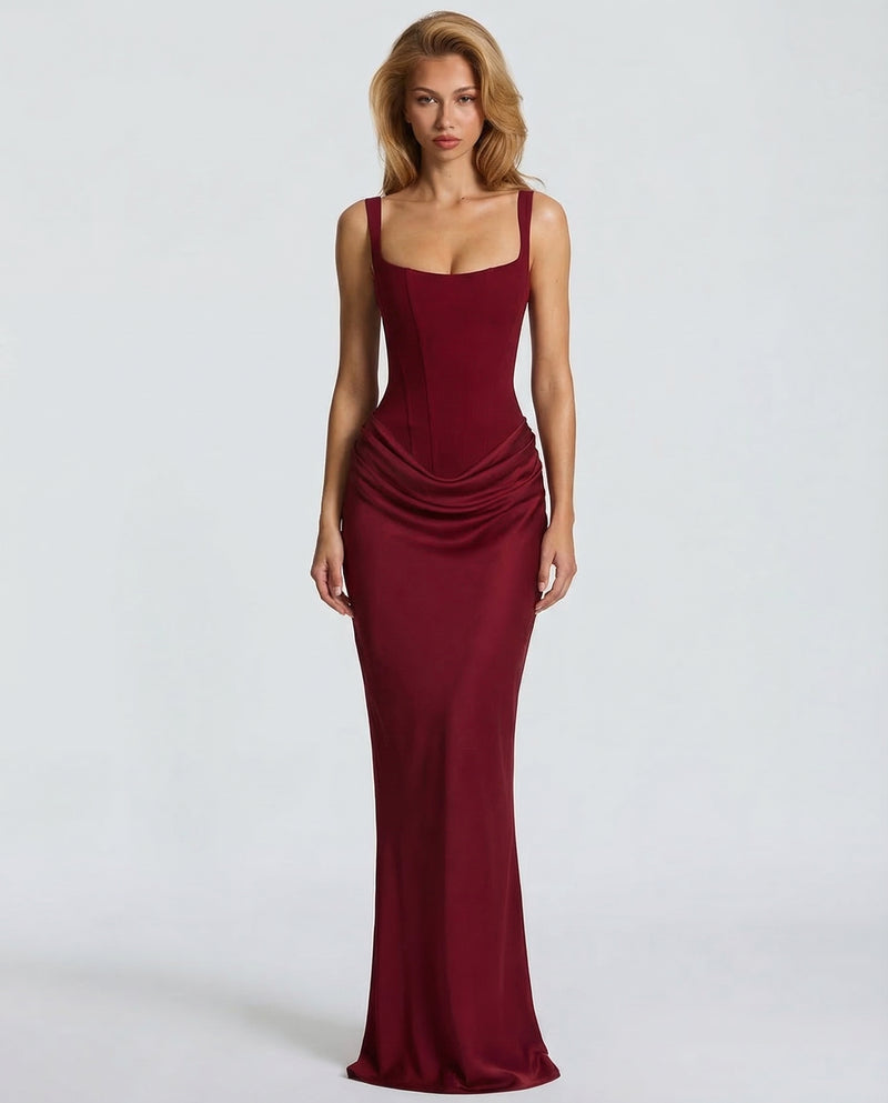 Amalie | Women's Corset Maxi Dress with Sweetheart Neckline
