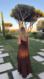 Annelise | Women's Square Neck Maxi Dress with Thigh Split