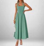 Lisette | Women's Halter-Neck Square-Neck Maxi Dress