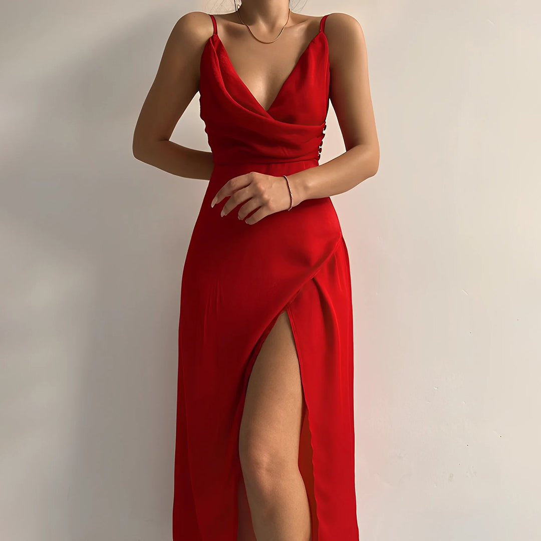 Tine | Women's Backless Maxi Dress with Spaghetti Straps