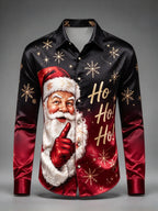 Erhard | Men's Santa Print Christmas Blouse Button-Up Shirt