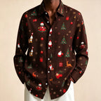 Donovan | Men's Festive Christmas Blouse with Santa Print