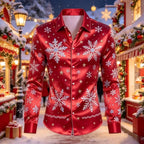 Louis | Men's Christmas Blouse with Gingerbread Print