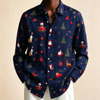 Donovan | Men's Festive Christmas Blouse with Santa Print
