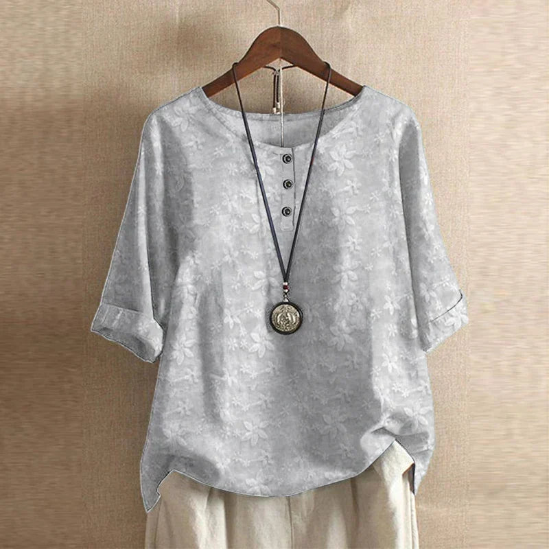 Chiara | Women's Floral Print Short Sleeve Blouse