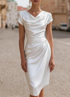 Lykke | Women's Draped Cowl-Neck Midi Dress