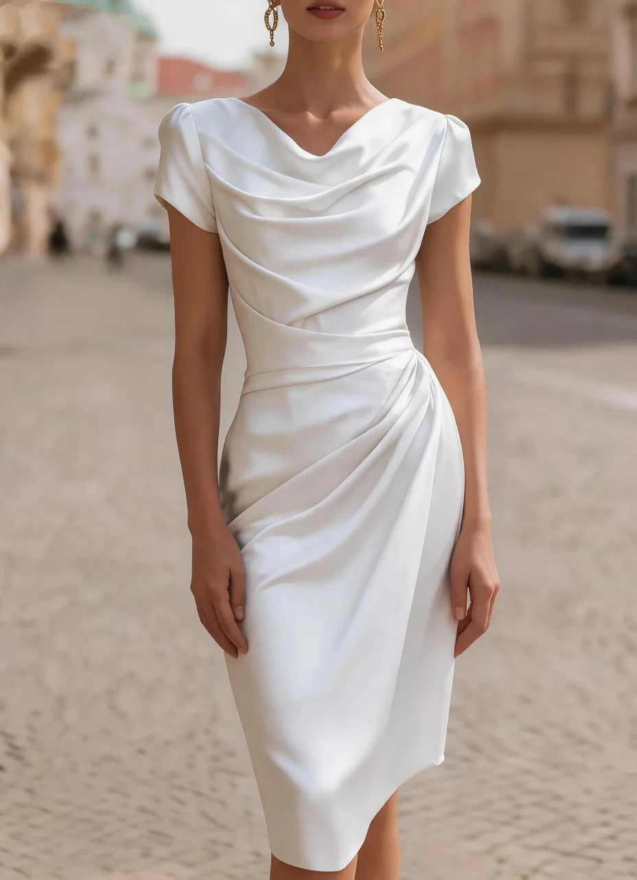 Lykke | Women's Draped Cowl-Neck Midi Dress