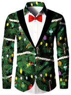 Ambros | Christmas Blouse Faux-Tailcoat Button-Down Shirt for Men