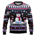Siegbert | Men's Snowflake Print Crew Neck Christmas Blouse