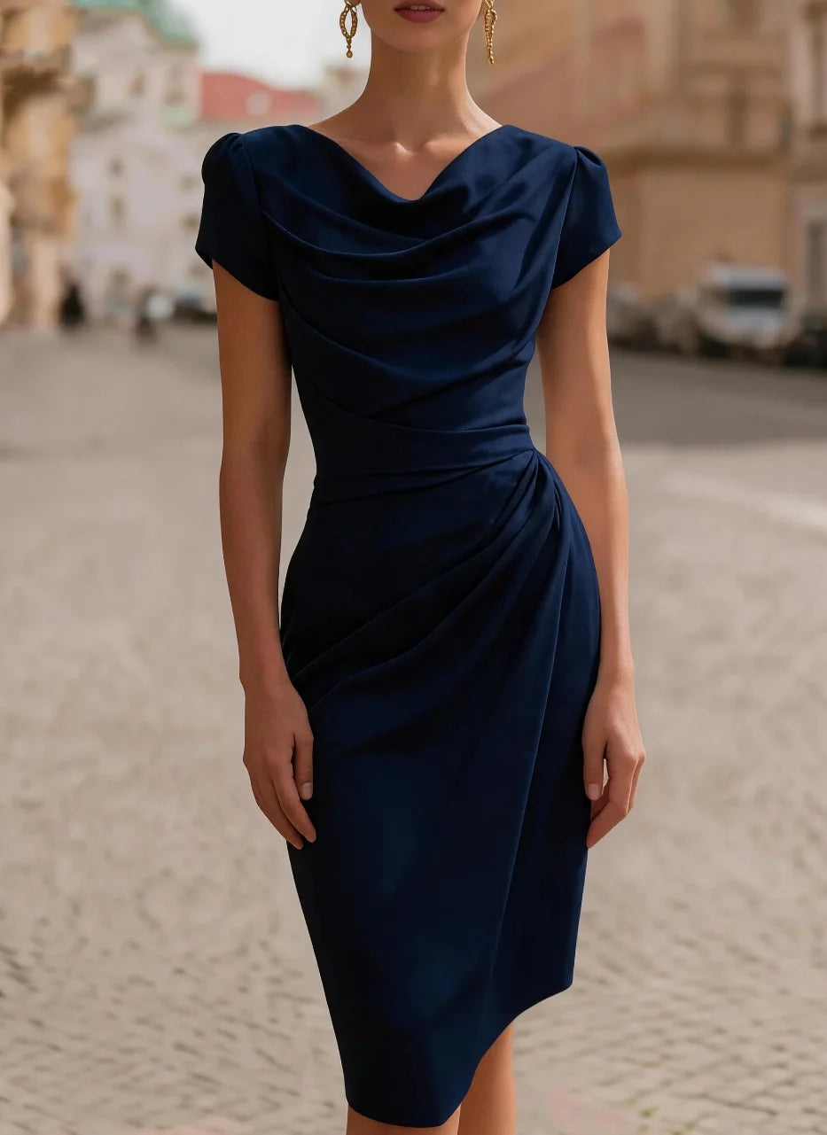 Lykke | Women's Draped Cowl-Neck Midi Dress
