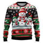 Siegbert | Men's Snowflake Print Crew Neck Christmas Blouse