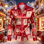 Louis | Men's Christmas Blouse with Gingerbread Print