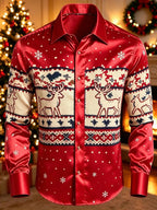Ingo | Men's Reindeer Print Christmas Blouse Button-Down