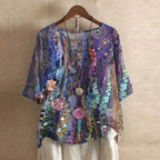 Chiara | Women's Floral Print Short Sleeve Blouse