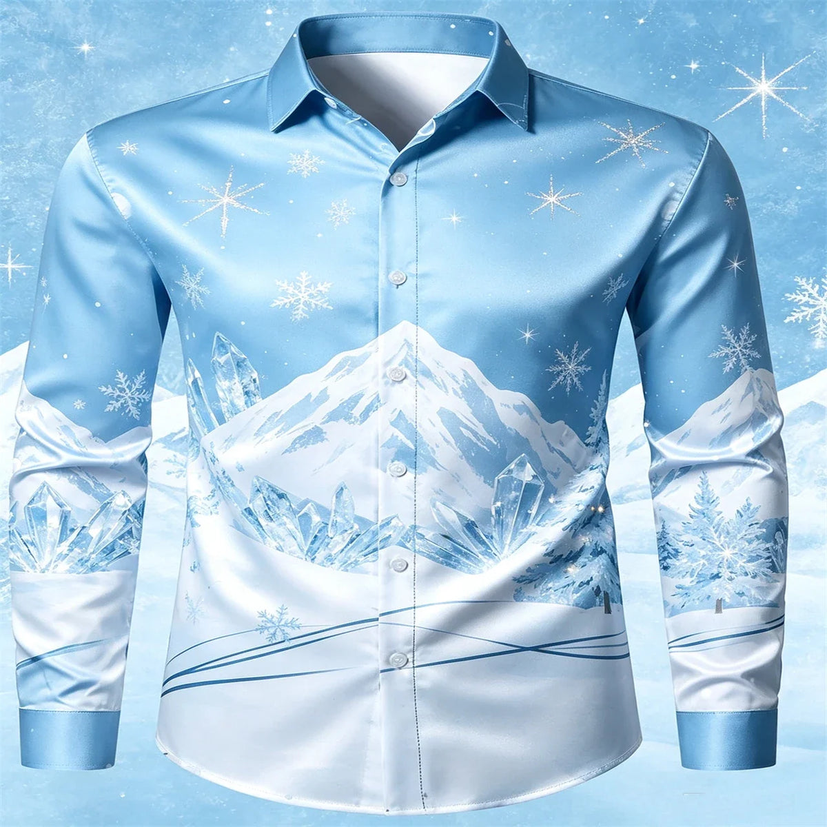 Gerner | Men's Printed Button-Up Christmas Blouse