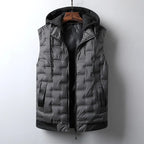 Vaughn | Men's Quilted Zip-Up Hooded Vest with Pockets