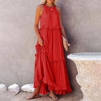 Ottilie | Women's A-Line Dress with Ruffled Tiered Hem Maxi