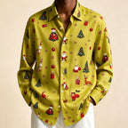 Donovan | Men's Festive Christmas Blouse with Santa Print