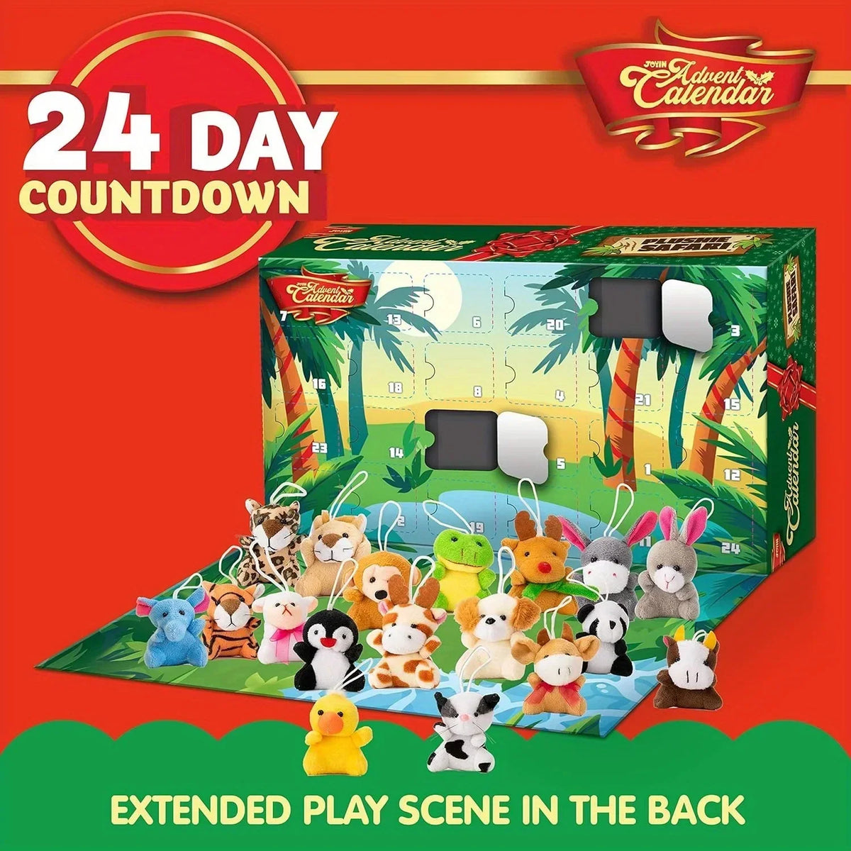 Irenee | Advent Calendar Christmas Gift with 24 Plush Animal Toys