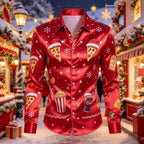 Louis | Men's Christmas Blouse with Gingerbread Print
