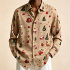 Donovan | Men's Festive Christmas Blouse with Santa Print