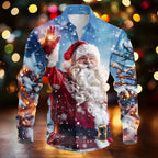 Barnabas | Men's Santa Print Christmas Blouse Button-Down