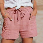 Sienna | Women's High-Waist Tailored Linen Shorts with Front Pockets