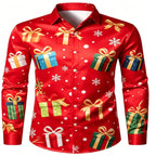 Gerner | Men's Printed Button-Up Christmas Blouse