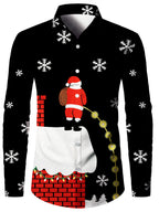 Ambros | Christmas Blouse Faux-Tailcoat Button-Down Shirt for Men