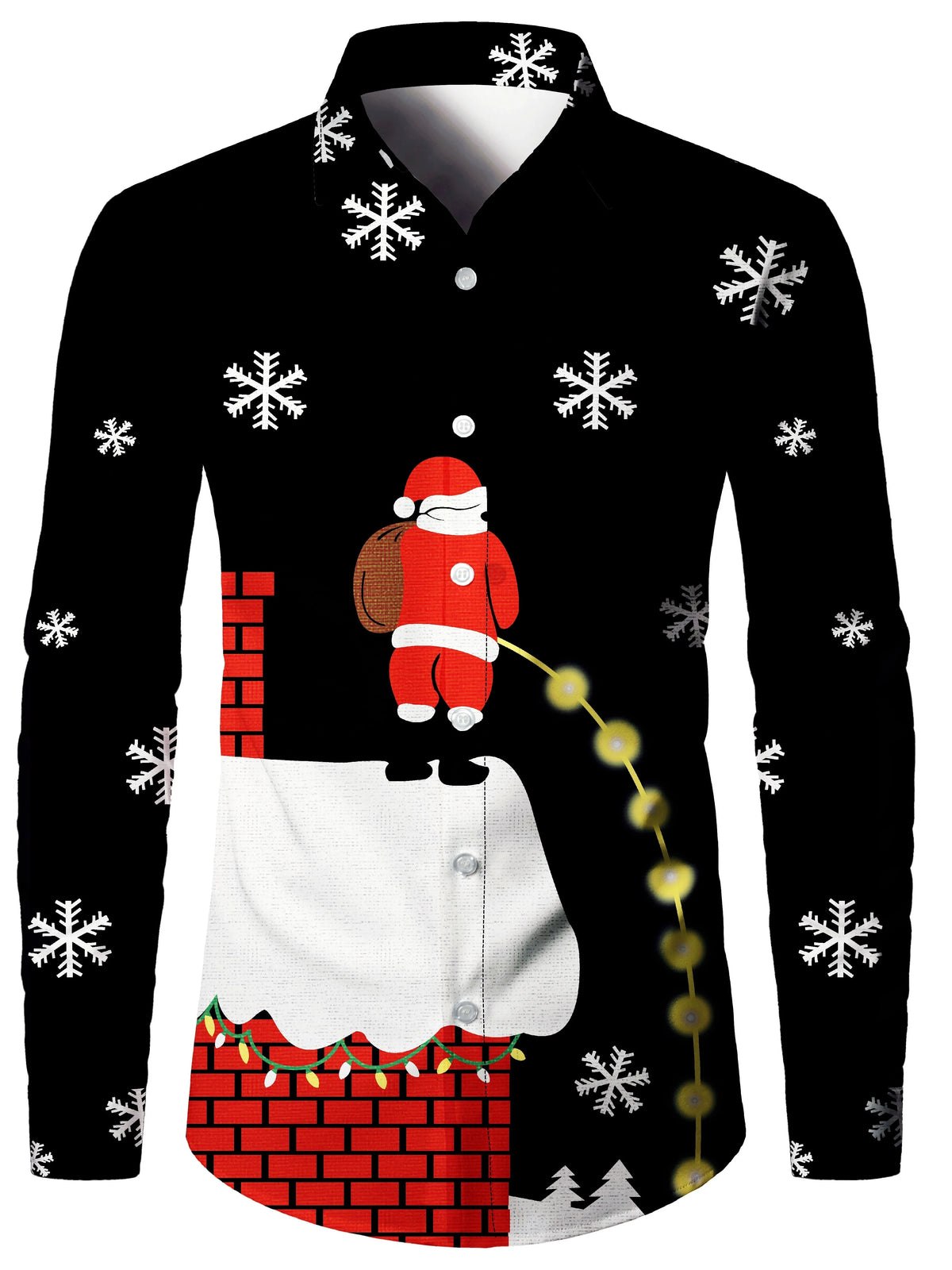 Ambros | Christmas Blouse Faux-Tailcoat Button-Down Shirt for Men