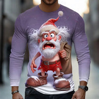 Dieuwe | Men's Funny Santa Print Christmas Blouse Crew Neck