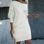Elara | Women's Off-Shoulder Sequin Batwing Mini Dress