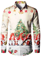 Ambros | Christmas Blouse Faux-Tailcoat Button-Down Shirt for Men